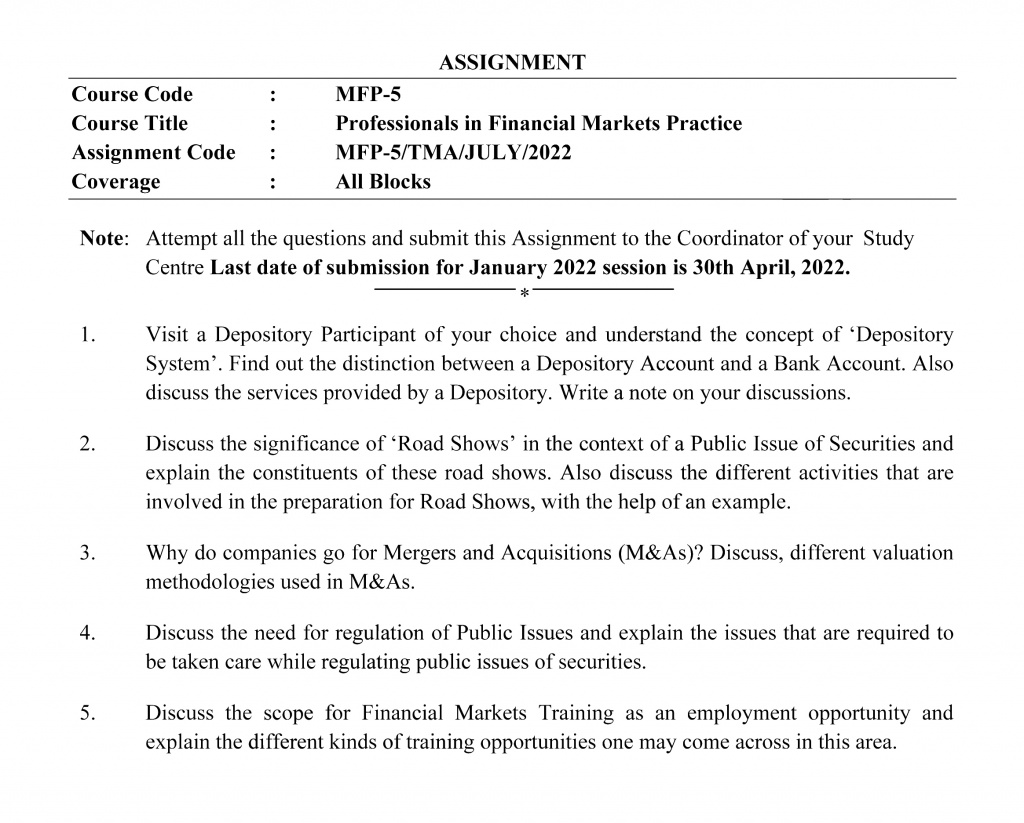 MFP-05 - Professionals in Financial Markets Practice-July 2022 – January 2023