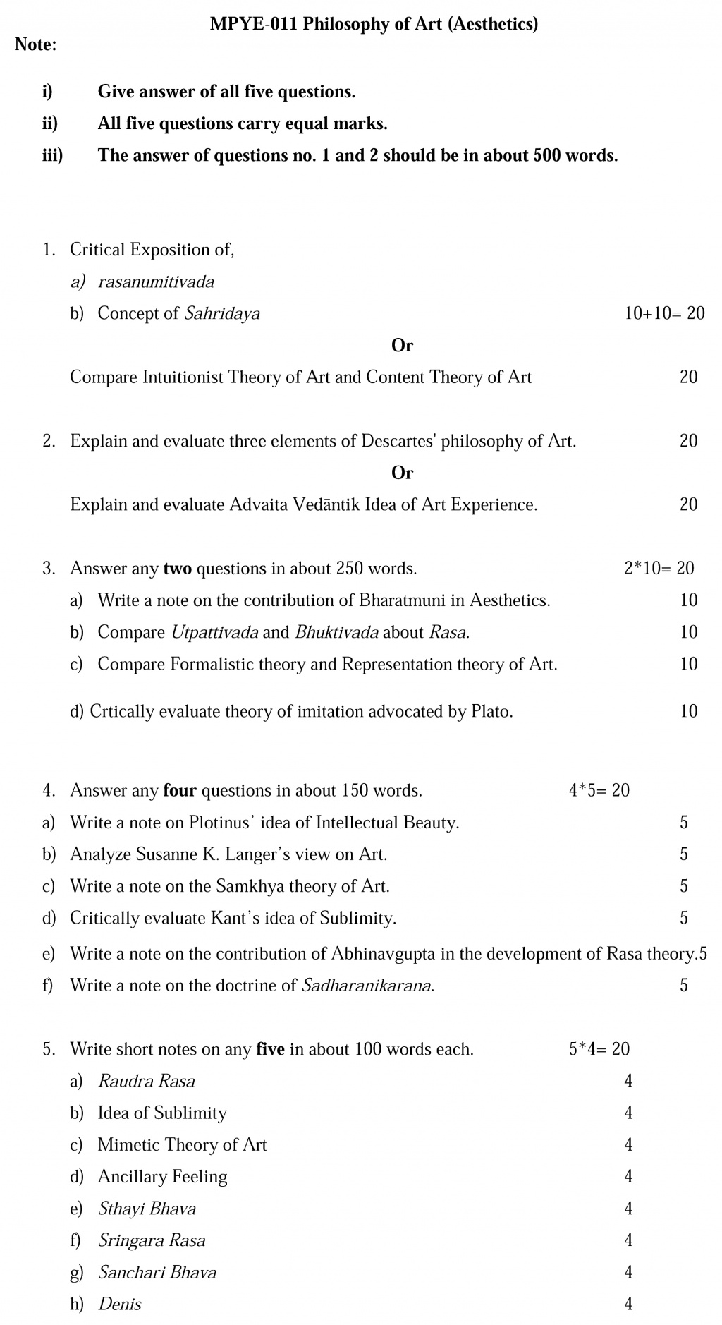 IGNOU MPYE-11 - Philosophy of Art (Aesthetics) Latest Solved Assignment-December 2022 - June 2023