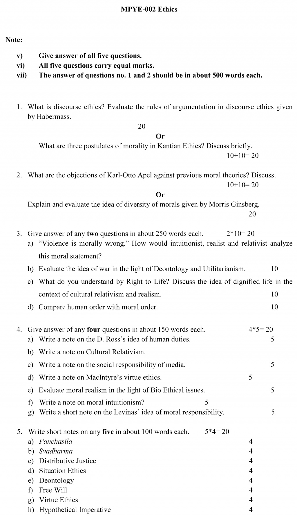 IGNOU MPYE-02 - Ethics Latest Solved Assignment-December 2022 - June 2023