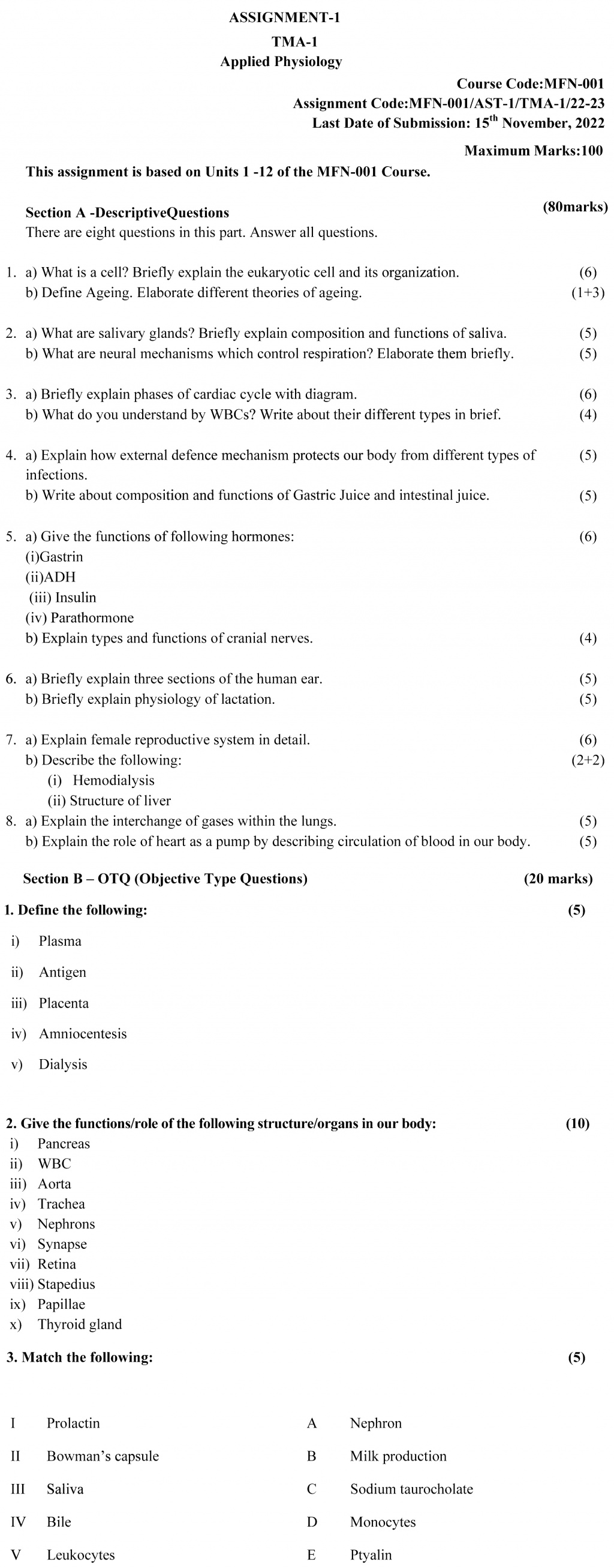 MFN-01 - Applied Physiology-July 2022 – January 2023