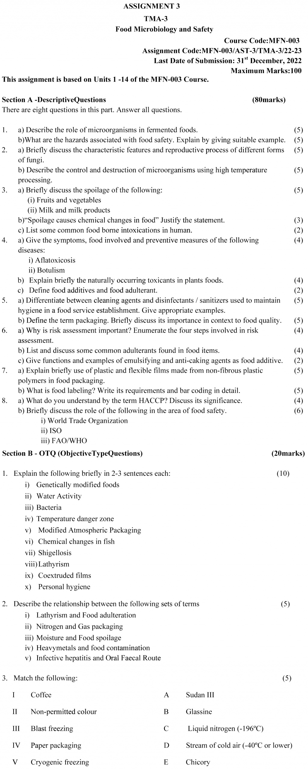 MFN-03 - Food Microbiology and Safety-July 2022 – January 2023