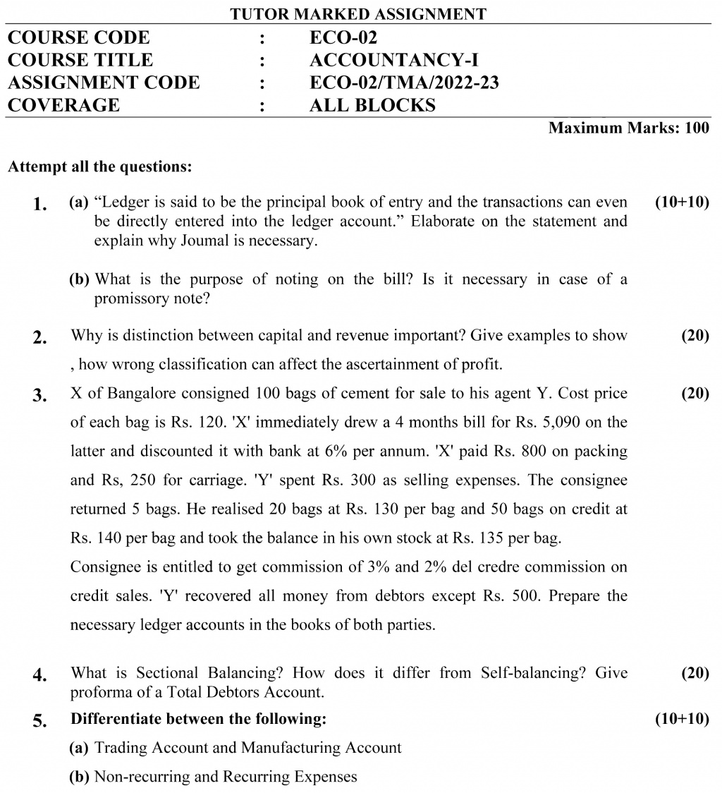 ECO-02 - Accountancy-I-July 2022 – January 2023