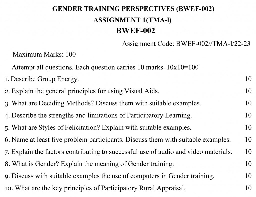 BWEF-02 - Gender Training Perspectives-July 2022 – January 2023