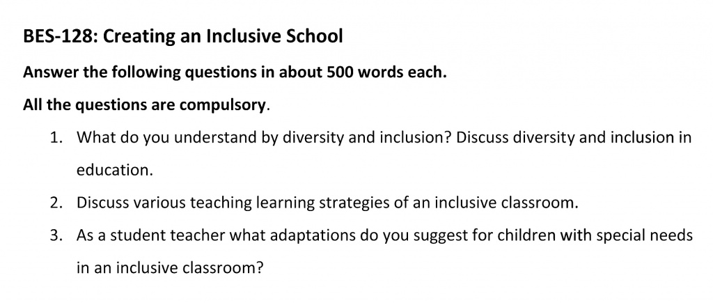 BES-128 - Creating an Inclusive School-January 2021 - July 2021