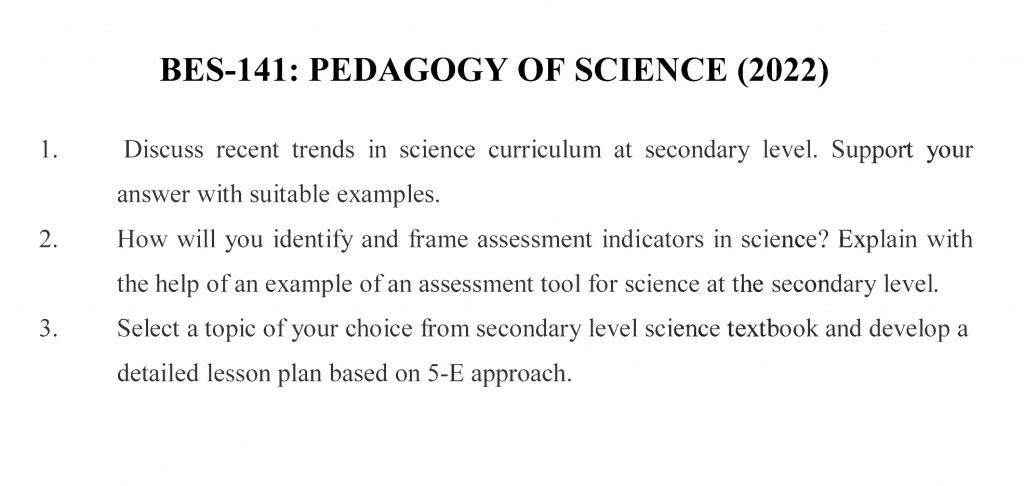 BES-141 - Pedagogy of Science-January 2022