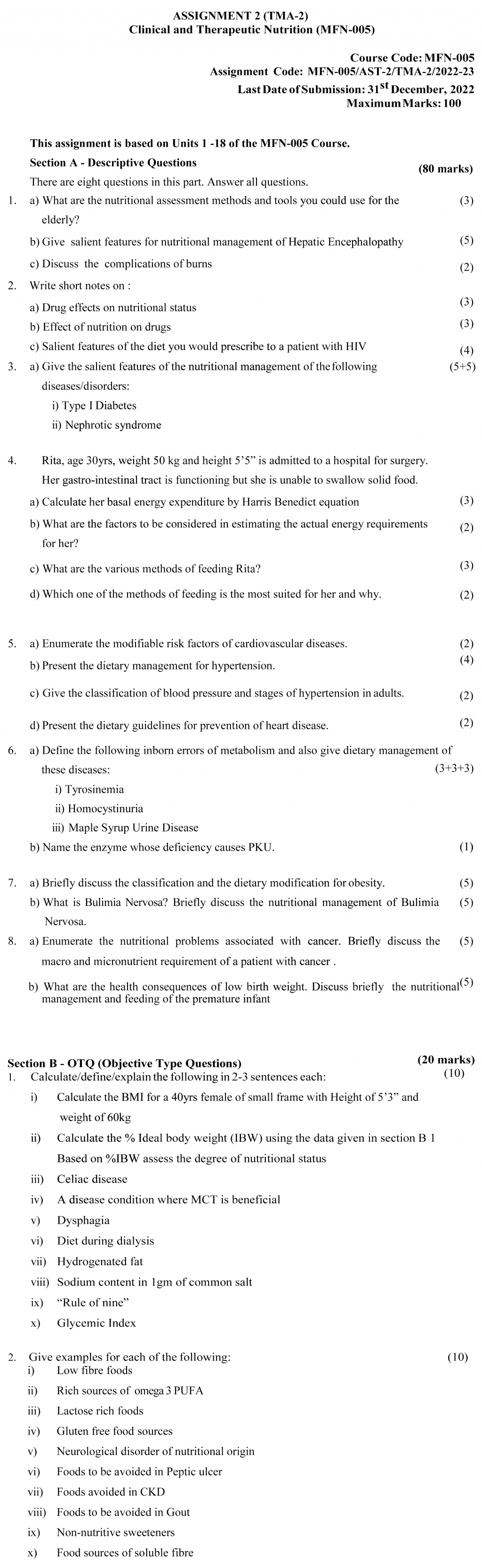 MFN-05 - Clinical and Therapeutic Nutrition-July 2022 – January 2023