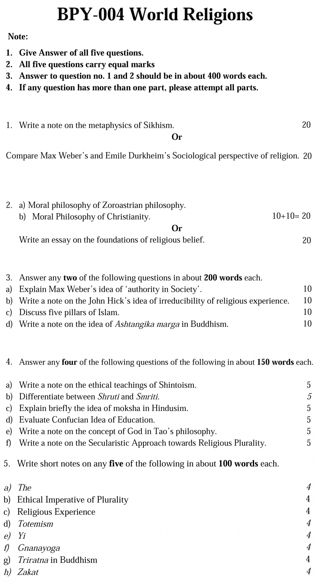 BPY-04 - Religions of the World-December 2022 - June 2023