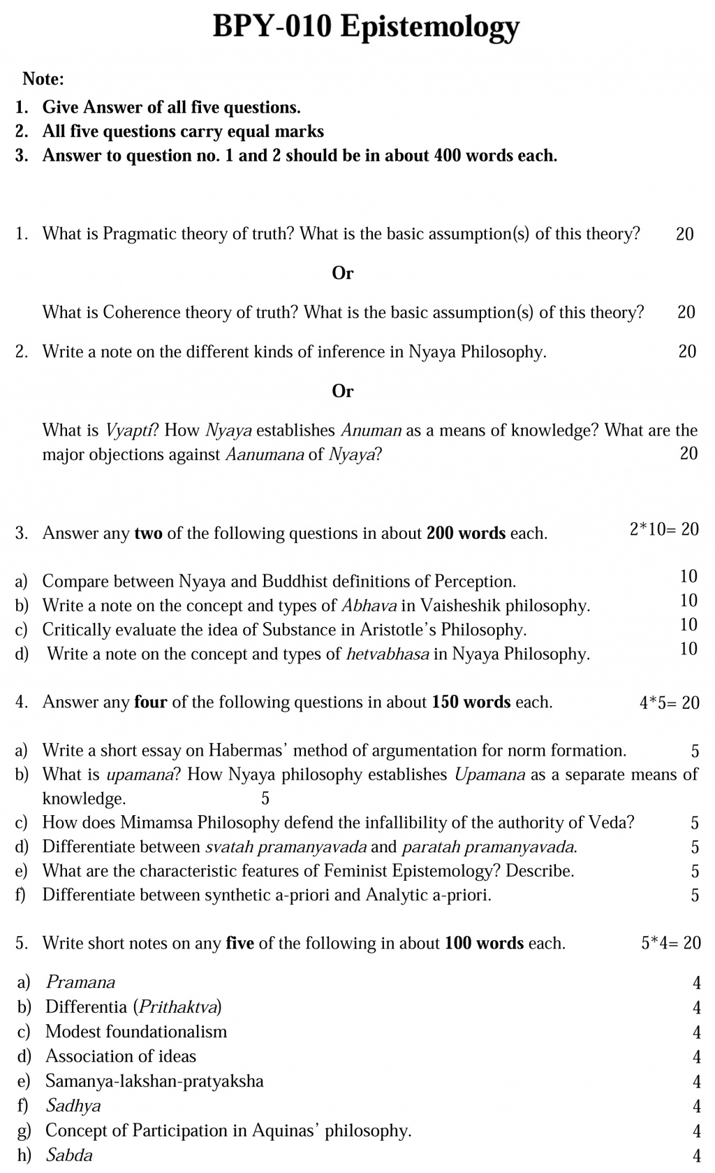 BPY-10 - Epistemology-December 2022 - June 2023