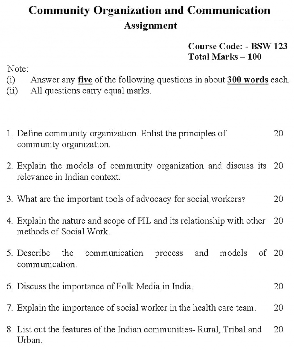 IGNOU BSW-123 - Community Organisation and Communication Latest Solved Assignment-July 2022 – January 2023