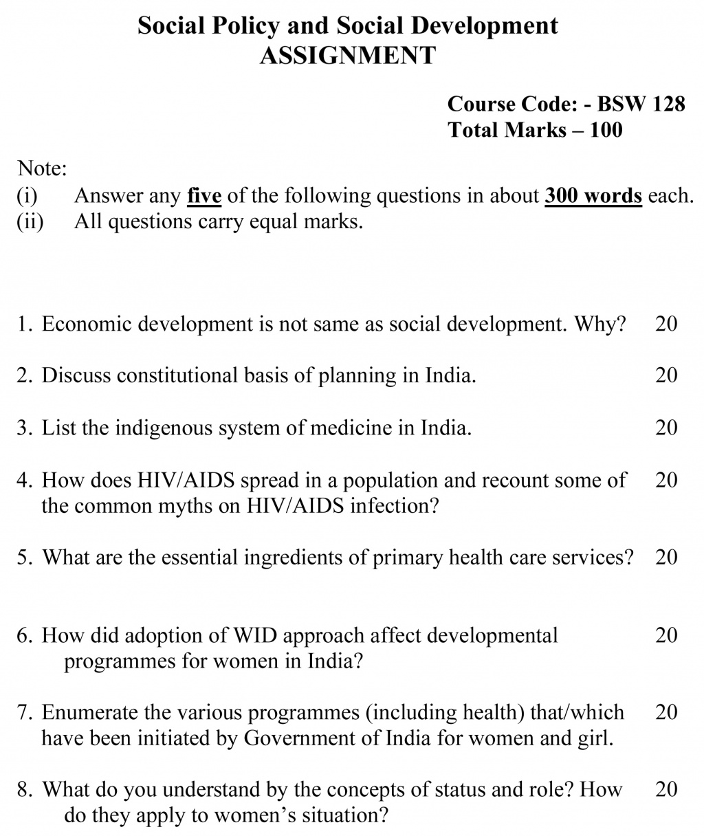 IGNOU BSW-128 - Social Policy and Social Development Latest Solved Assignment-July 2022 – January 2023