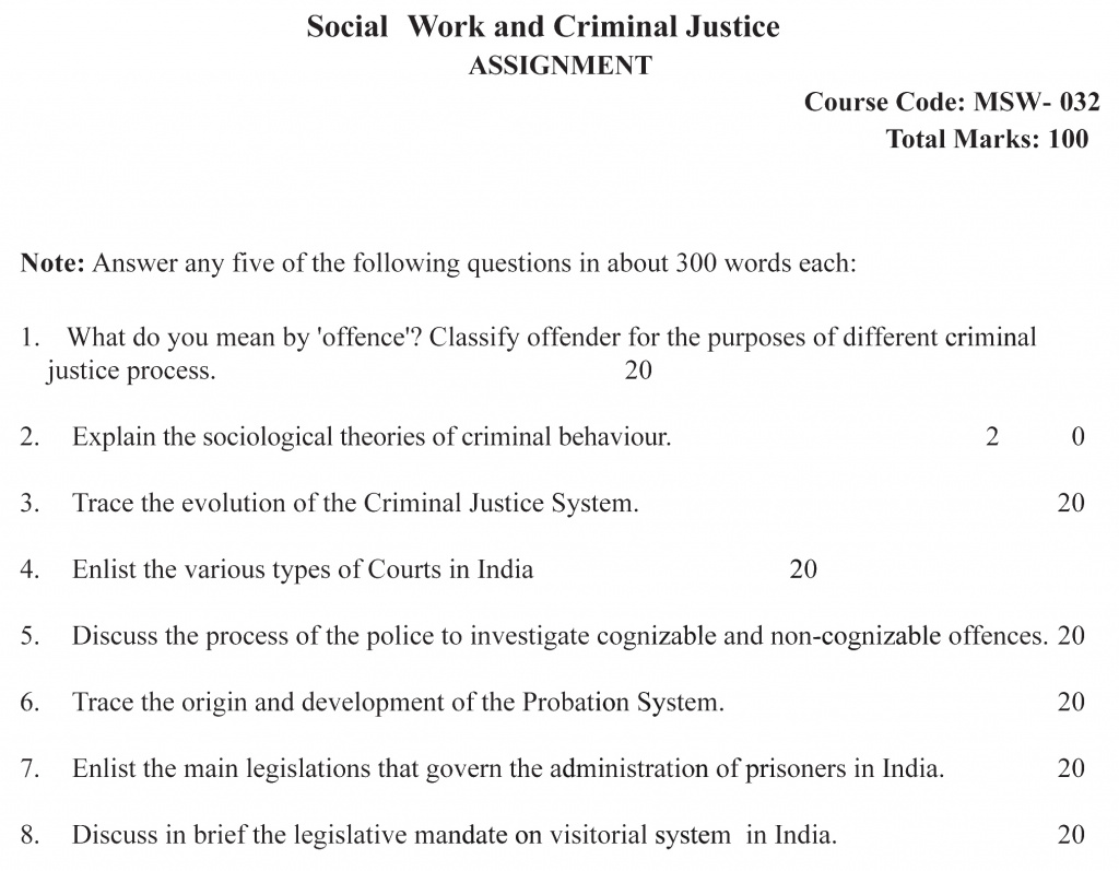 MSW-32 - Social Work and Criminal Justice-July 2022 - January 2023