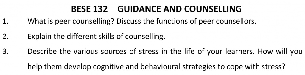 BESE-132 - Guidance and Counselling-January 2022