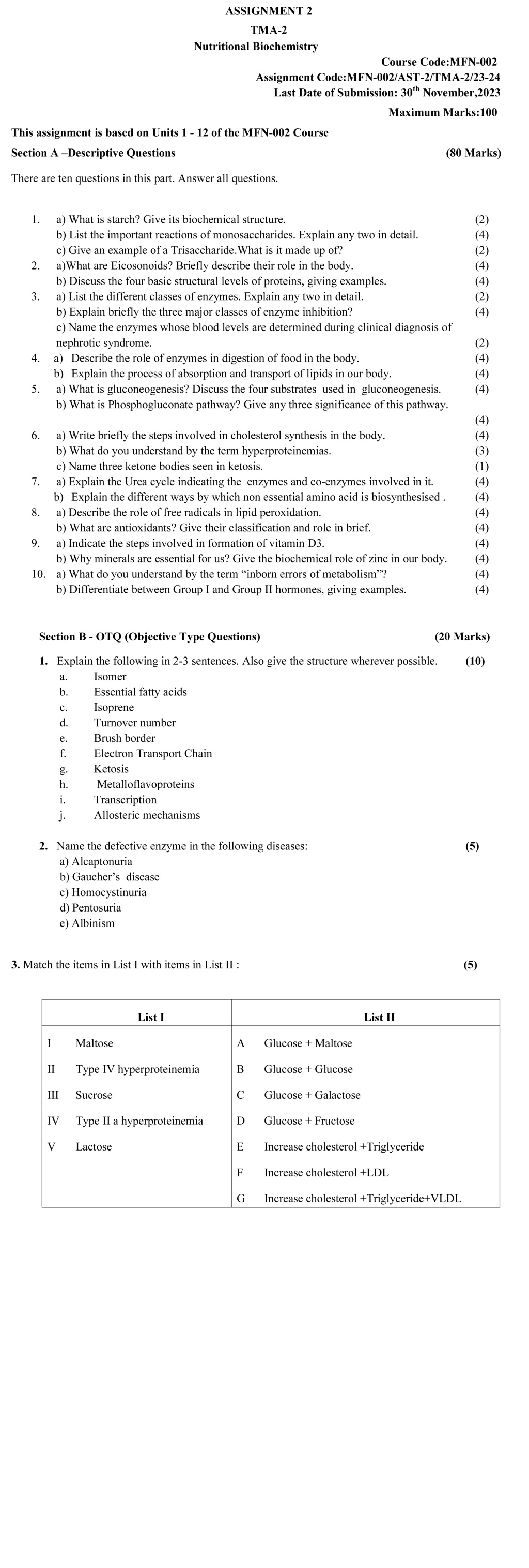 MFN-02 - Nutritional Biochemistry,-July 2023 – January 2024