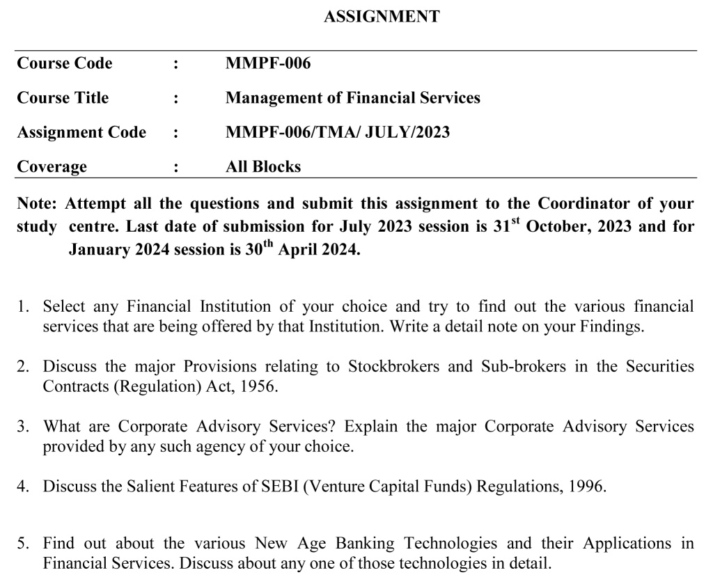 MMPF-06 - Management of Financial Services-July 2023 - January 2024