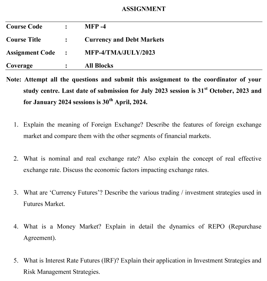 MFP-04 - Currency and Debt Markets-July 2023 - January 2024