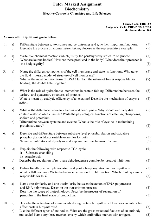 CHE-09 - Biochemistry-January 2024 - December 2024