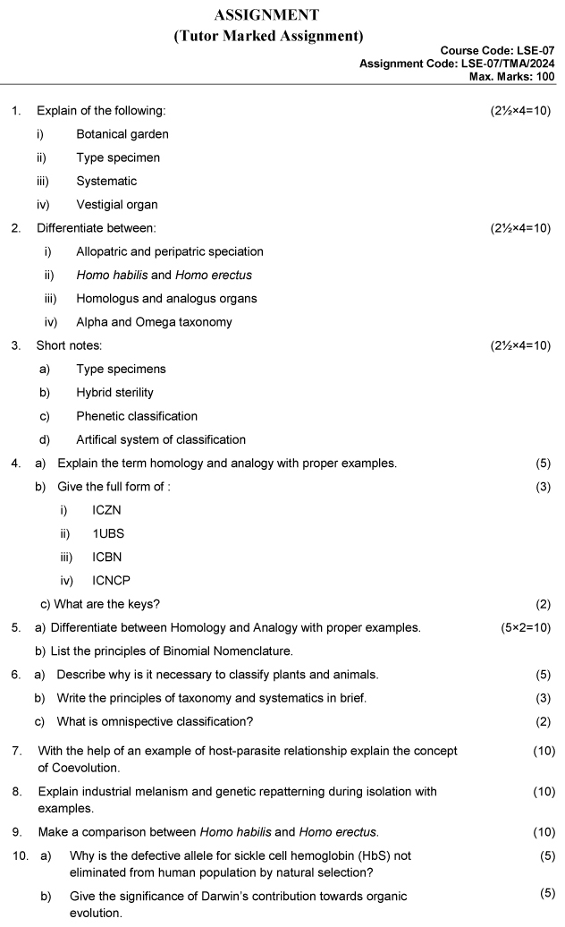 LSE-07 - Taxonomy and Evolution-January 2024 - December 2024