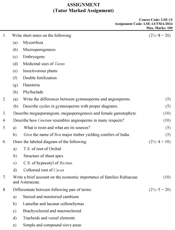 LSE-13 - Plant Diversity-II-January 2024 - December 2024