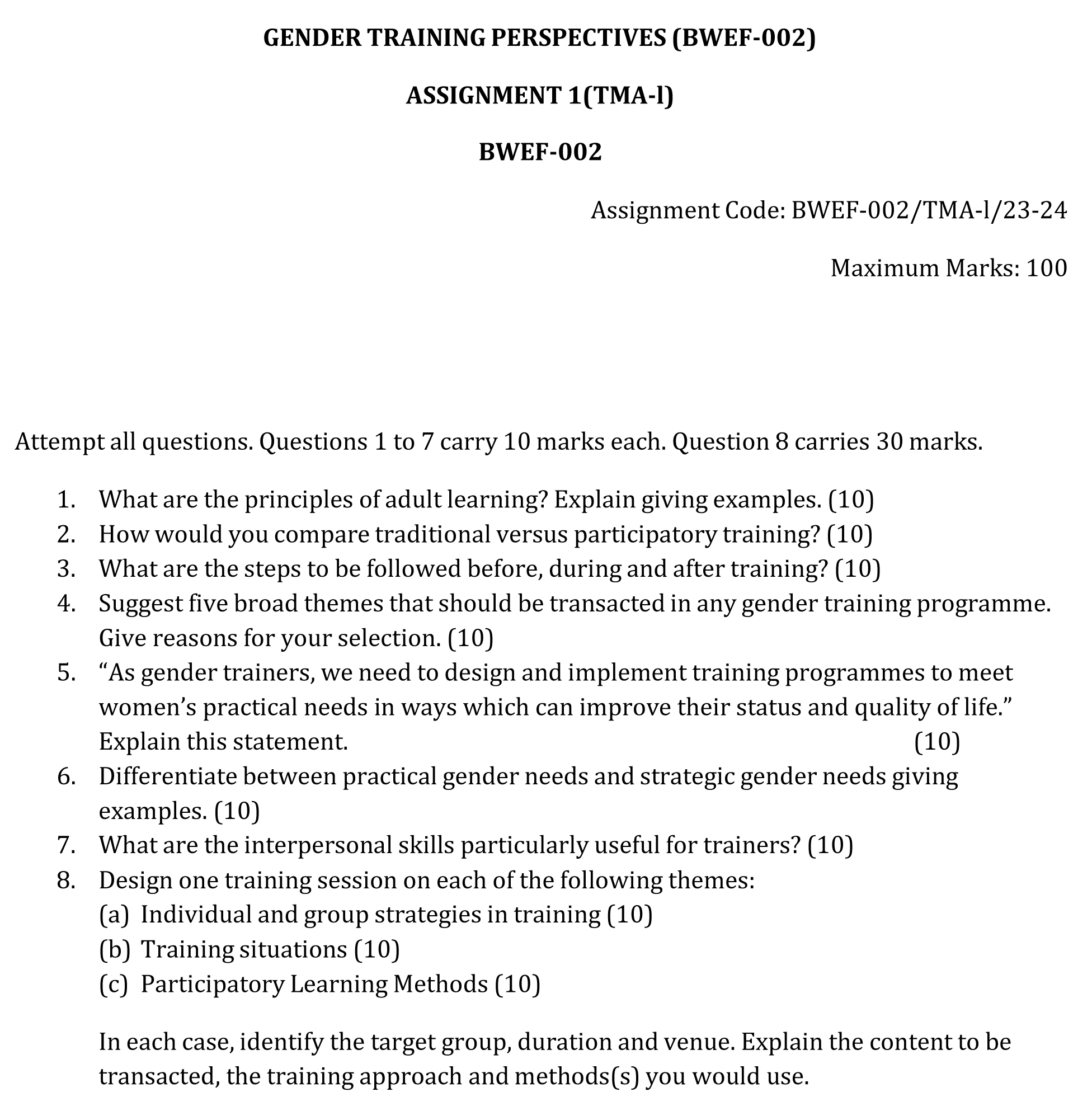 BWEF-02 - Gender Training Perspectives-July 2023 - January 2024