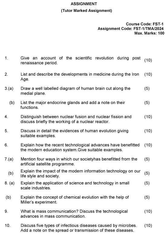 FST-01 - Foundation Course in Science and Technology-January 2024 - December 2024