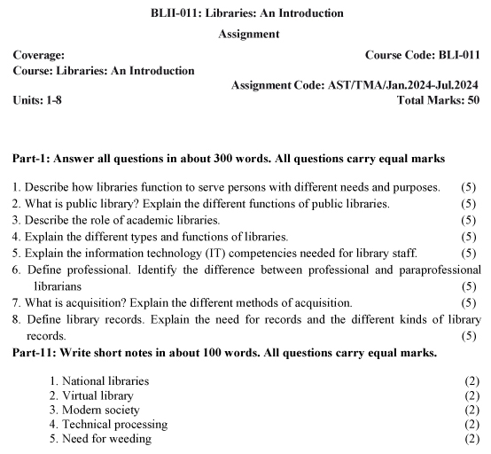 BLI-11 - Libraries: An Introduction-January 2024 - July 2024