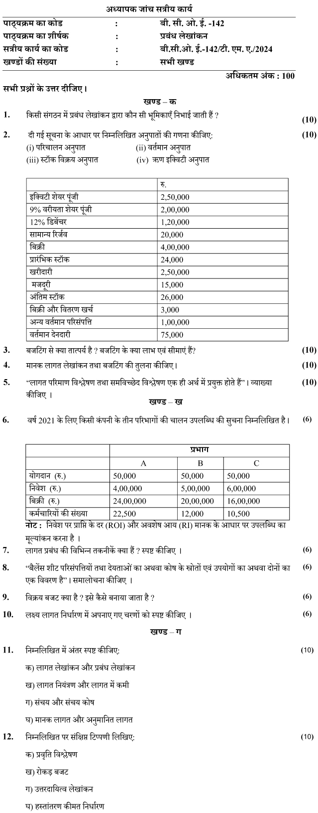 IGNOU BCOE-142 - Fundamentals of Financial Management, Latest Solved Assignment-January 2024 - December 2024