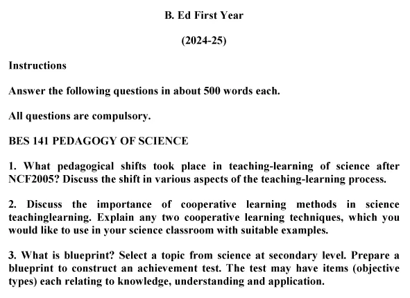 BES-141 - Pedagogy of Science-January 2024 - July 2024