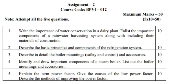 IGNOU BPVI-12 - Dairy Equipment and Utilities  Latest Solved Assignment-January 2024 - July 2024