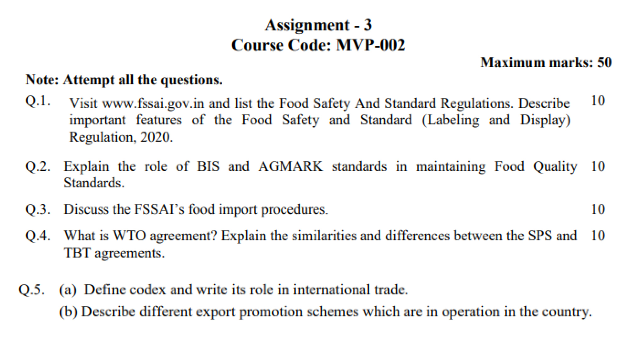 IGNOU MVP-02 -  Food laws and Standards Latest Solved Assignment-January 2024 - July 2024