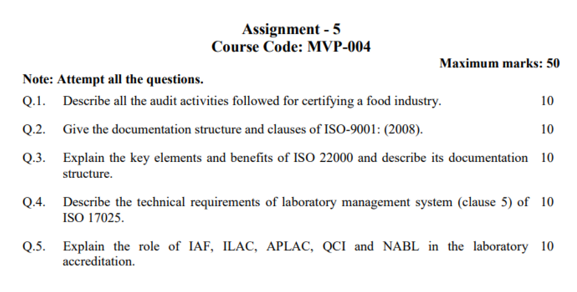 IGNOU MVP-04 - Food Safety and Quality Management Systems Latest Solved Assignment-January 2024 - July 2024