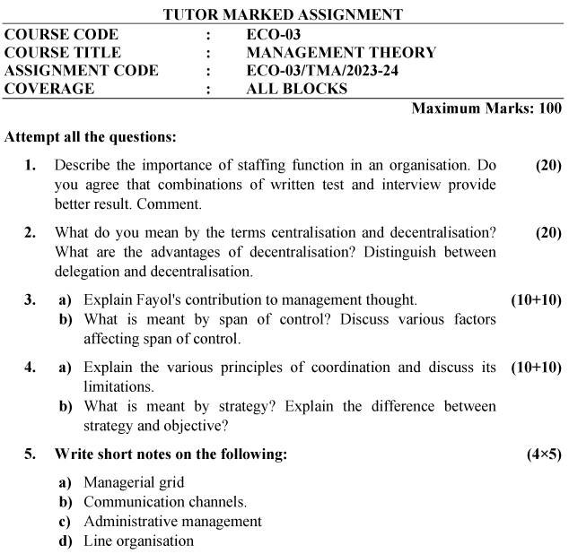 ECO-03 - Management Theory-July 2023 - January 2024