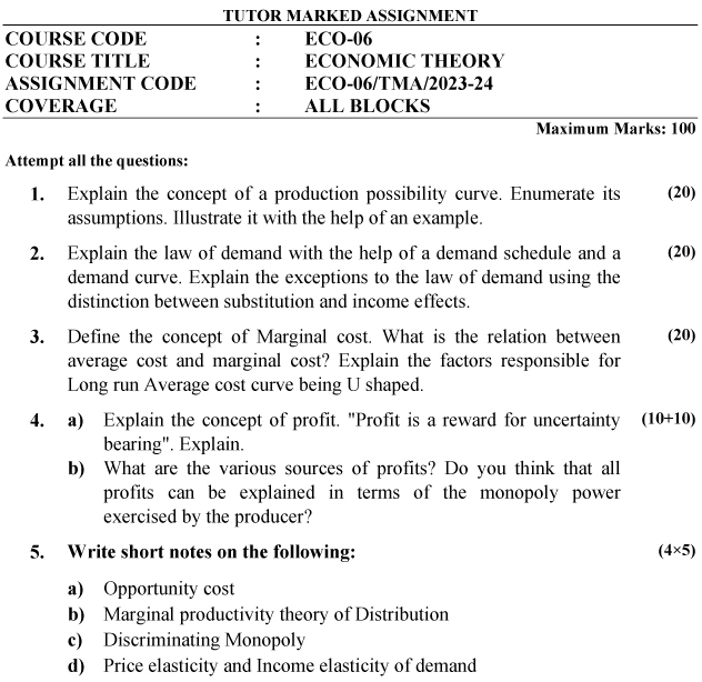 ECO-06 - Economic Theory-July 2023 - January 2024