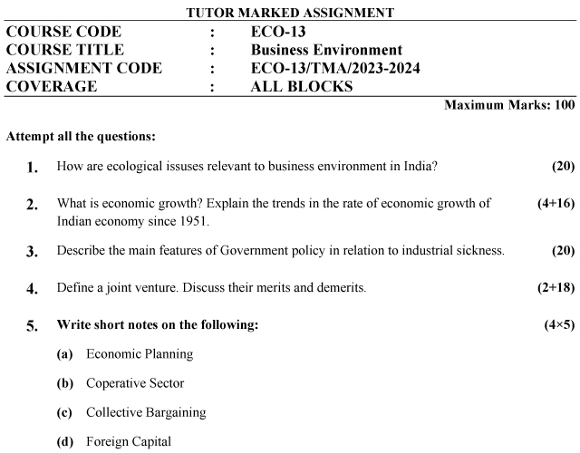 ECO-13 - Business Environment-July 2023 - January 2024