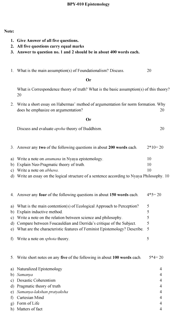 BPY-10 - Epistemology-December 2023 - June 2024