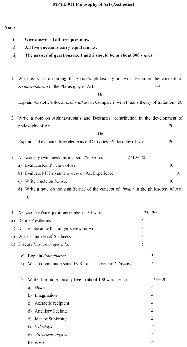 IGNOU MPYE-11 - Philosophy of Art (Aesthetics) Latest Solved Assignment-December-2023-June-2024