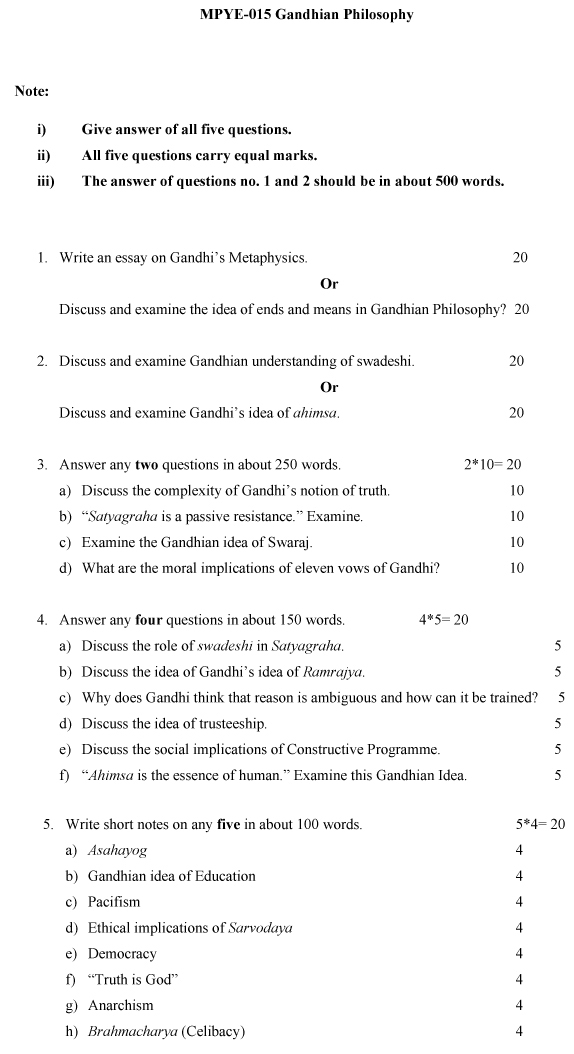 IGNOU MPYE-15 - Gandhian Philosophy Latest Solved Assignment-December-2023-June-2024