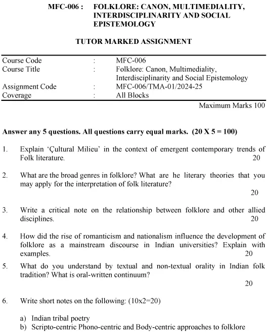 MFC-06 - Folklore: Canon, Multimediality, Interdisciplinarity and Social Epistemology-July 2024 - January 2025