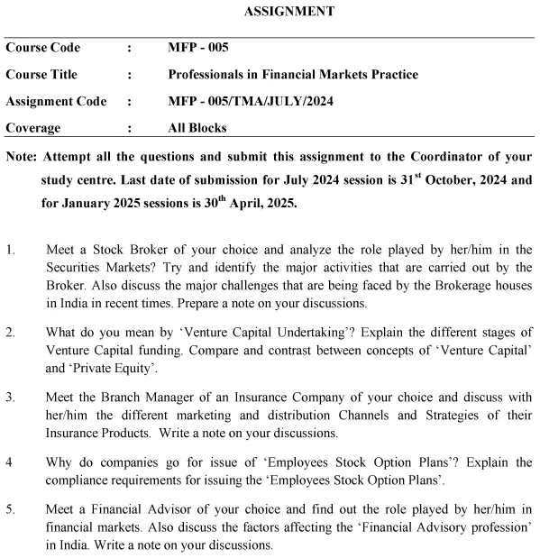 MFP-05 - Professionals in Financial Markets Practice-July 2024 - January 2025