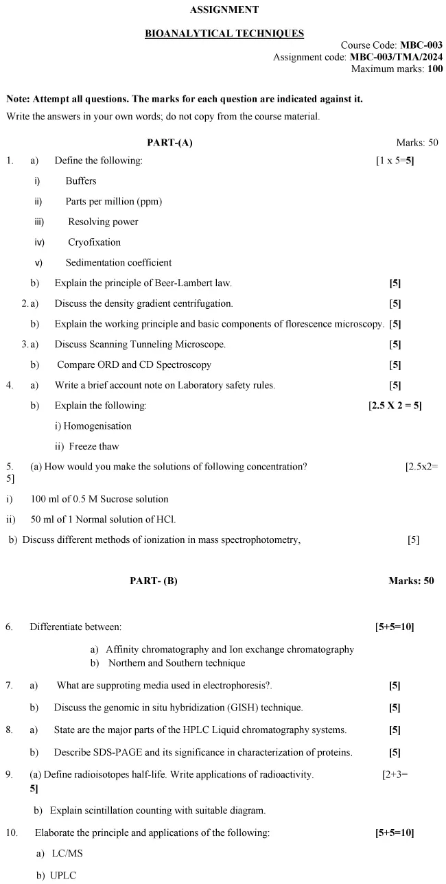 MBC-03 - Bioanalytical Techniques (Core)-January 2024 - December 2024