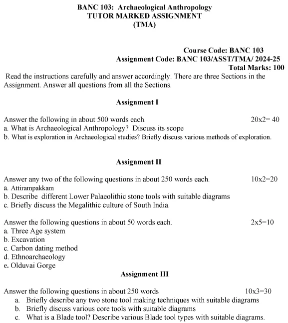 BANC-103 - Archaeological Anthropology-July 2024 - January 2025