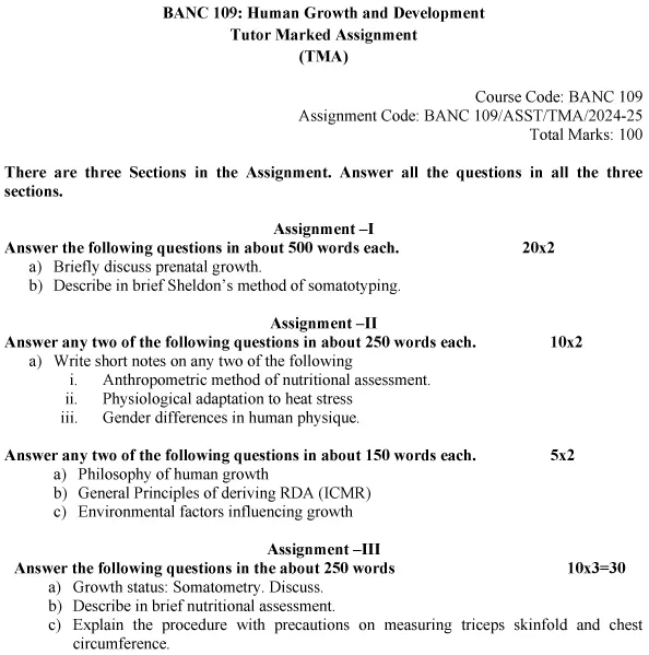 BANC-109 - Human Growth and Development-July 2024 - January 2025
