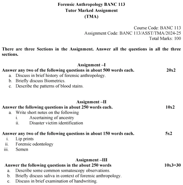 BANC-113 - Forensic Anthropology-July 2024 - January 2025