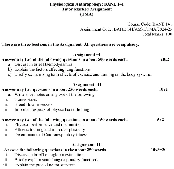 BANE-141 - Physiological Anthropology-July 2024 - January 2025