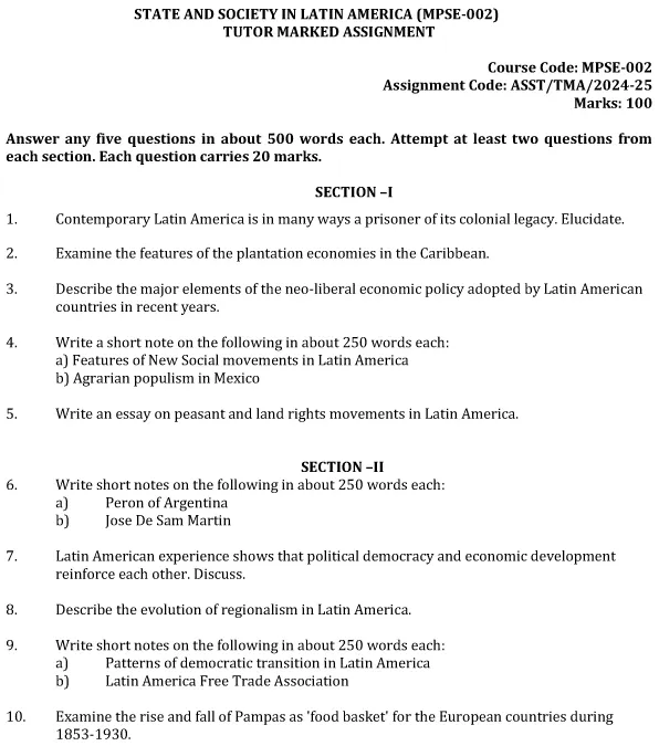 MPSE-02 - State and Society in Latin America-July 2024 - January 2025