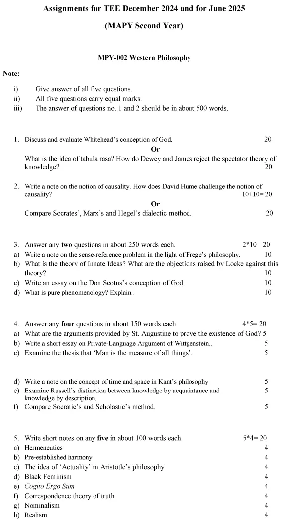 MPY-02 - Western Philosophy-July 2024 - January 2025