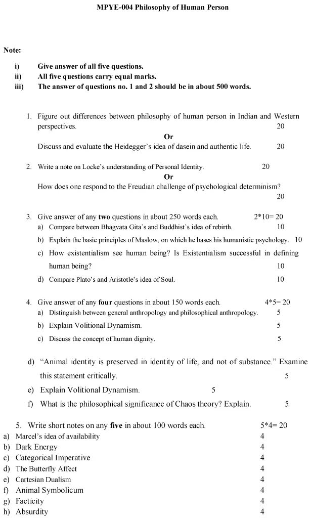 MPYE-04 - Philosophy of Human Person-July 2024 - January 2025