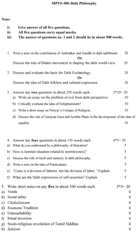 MPYE-06 - Dalit Philosophy-July 2024 - January 2025