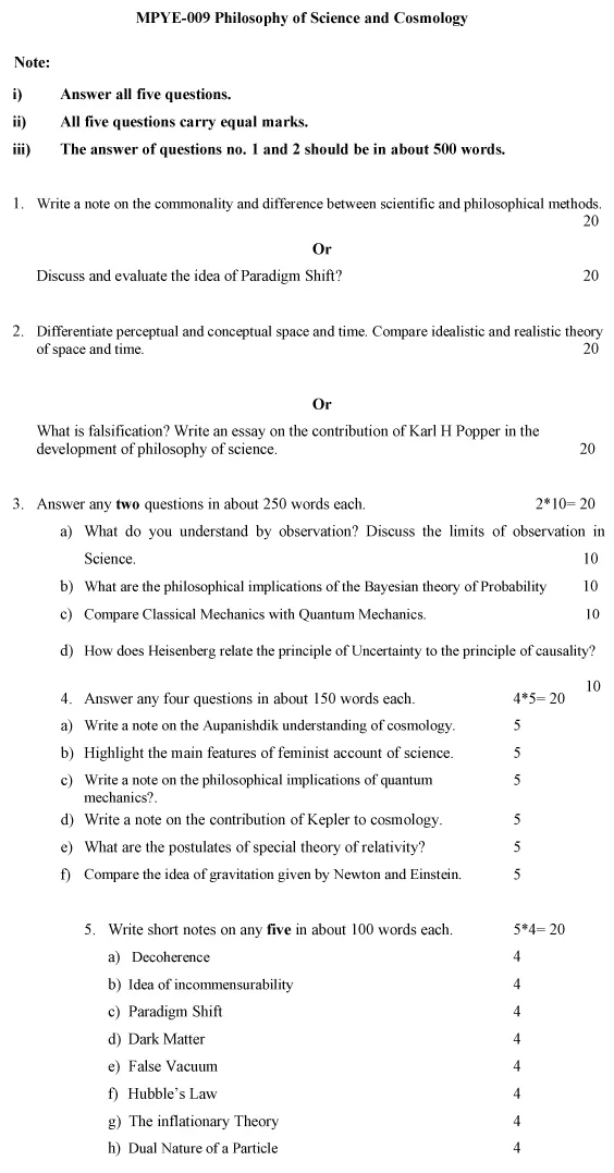 MPYE-09 - Philosophy of Science and Cosmology-July 2024 - January 2025