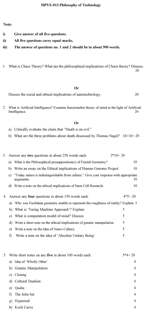 MPYE-13 - Philosophy of Technology-July 2024 - January 2025