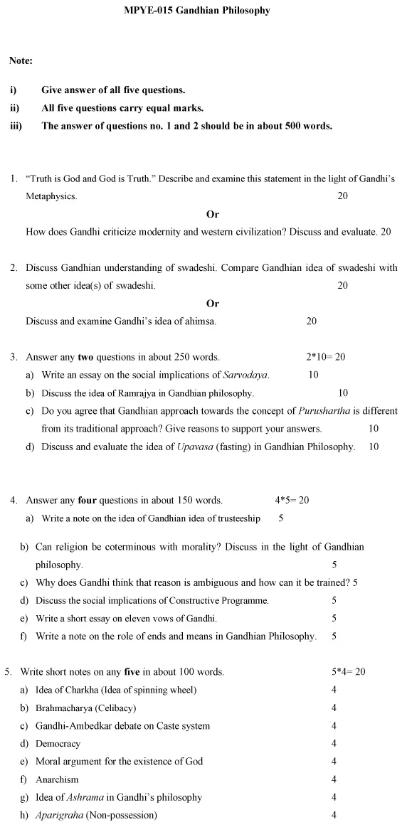 MPYE-15 - Gandhian Philosophy-July 2024 - January 2025